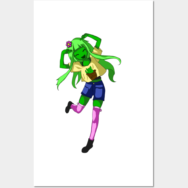 Cactus-Chan Wall Art by CactusMonsters